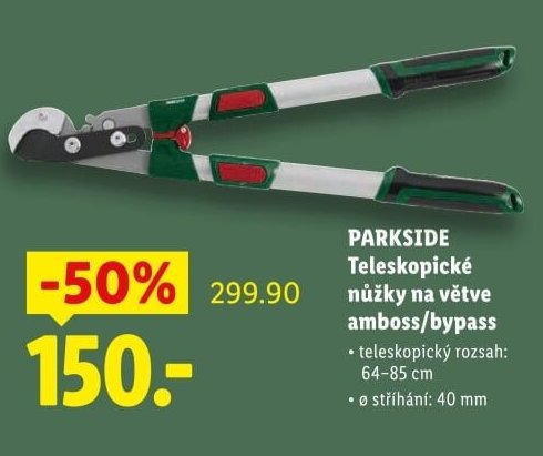 PARKSIDE Teleskopické nůžky na větve amboss/bypass