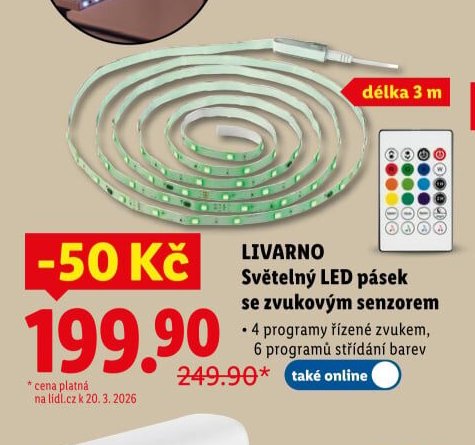 LIVARNO Světelný LED pásek se zvukovým senzorem - Lidl akcniletaky.com