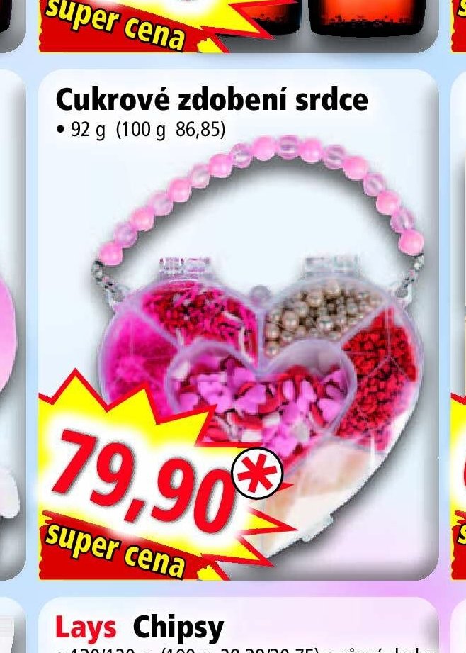 Cukrové zdobení srdce