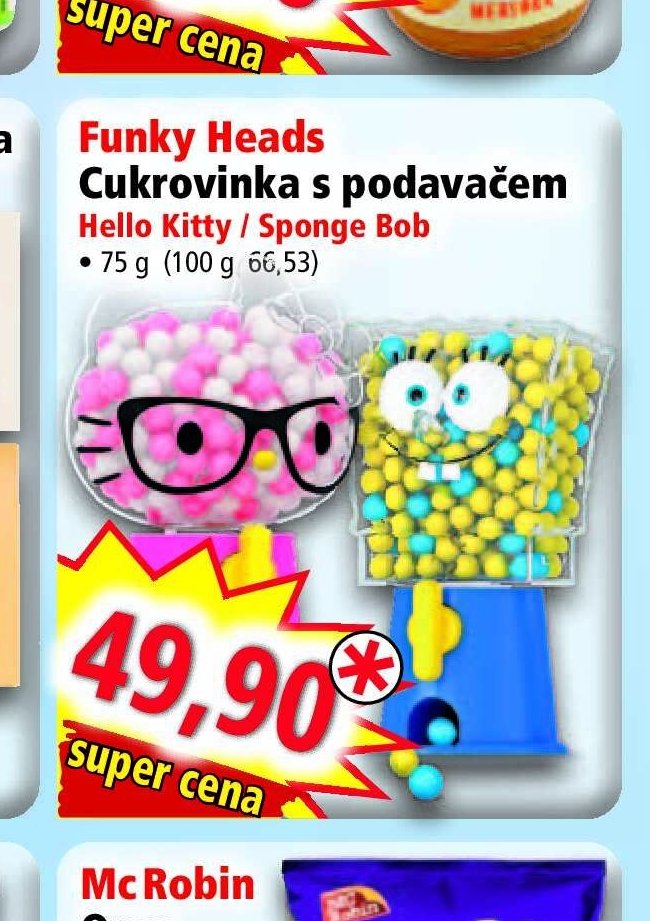 Funky Heads Cukrovinka s podavačem