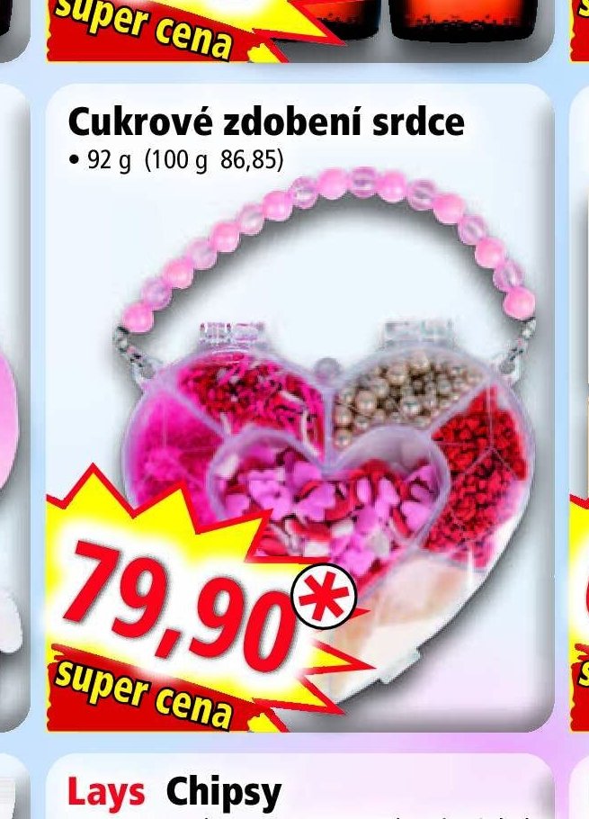 Cukrové zdobení srdce