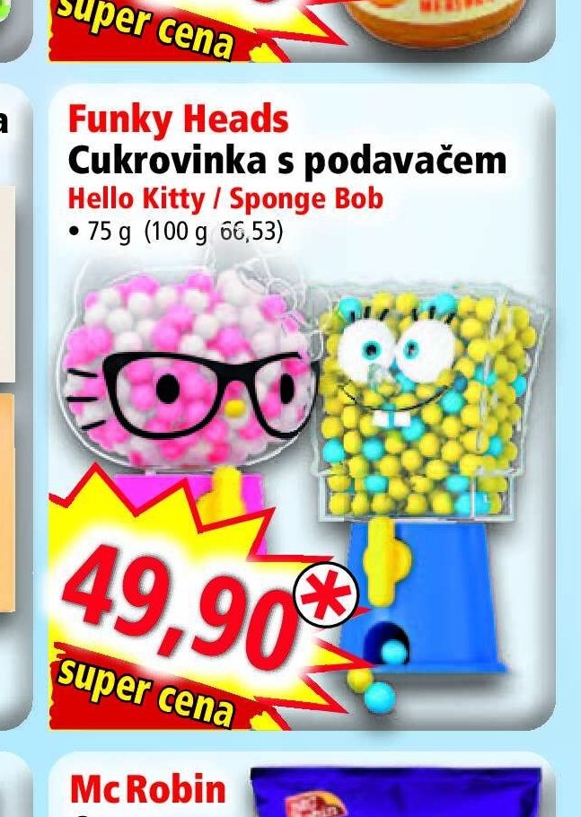 Funky Heads Cukrovinka s podavačem