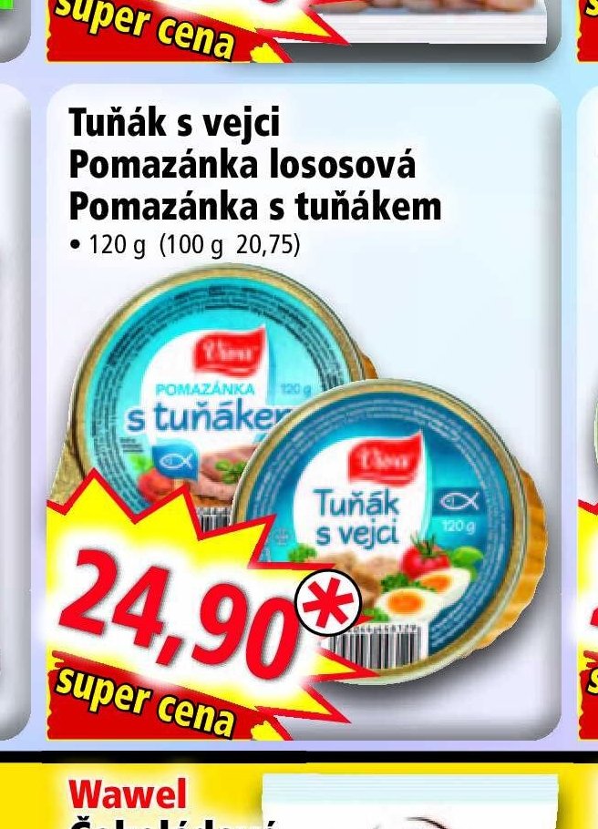 Tuňák s vejci / Pomazánka lososová / Pomazánka s tuňákem