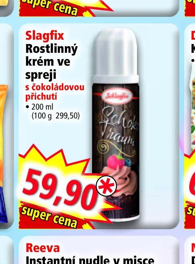 Slagfix Rostlinný krém ve spreji s čokoládovou příchutí