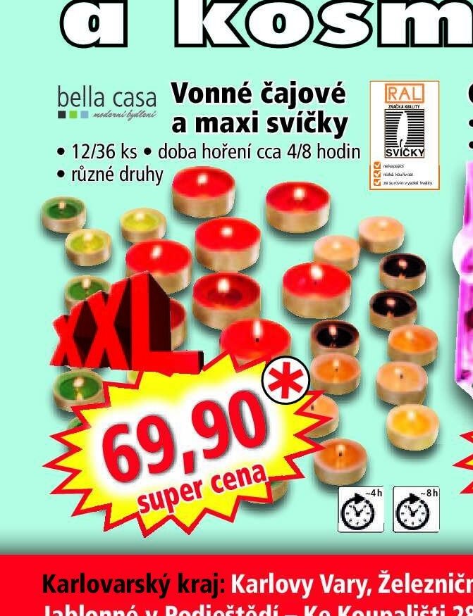 bella casa Vonné čajové a maxi svíčky
