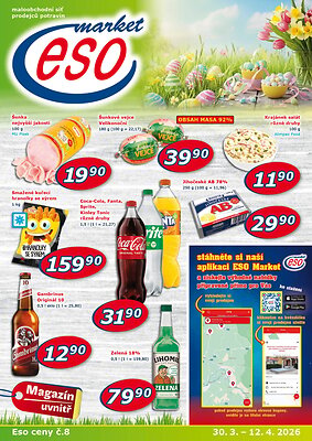 akční leták ESO MARKET 30.3.2026-12.4.2026
