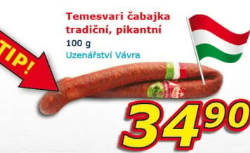 Čabajka tradiční Temesvari Uzenářství Vávra