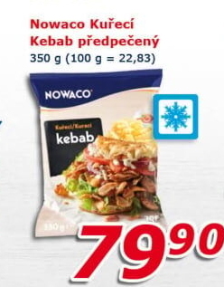 Kuřecí kebab předpečený mražený Nowaco