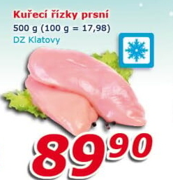 Kuřecí prsní řízky mražené DZ Klatovy