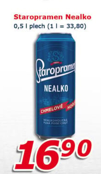Nealkoholické pivo Staropramen