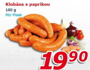 Papriková klobása Maso uzeniny Písek