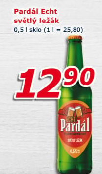 Pivo světlý ležák 11° Echt Pardál