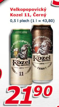 Pivo světlý ležák 11° Medium Velkopopovický Kozel