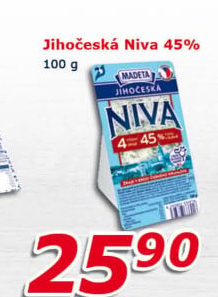 Sýr Niva Jihočeská 45% Madeta
