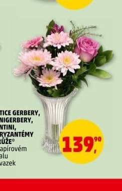KYTICE GERBERY, MINIGERBERY, SANTINI, CHRYZANTÉMY A RŮŽE