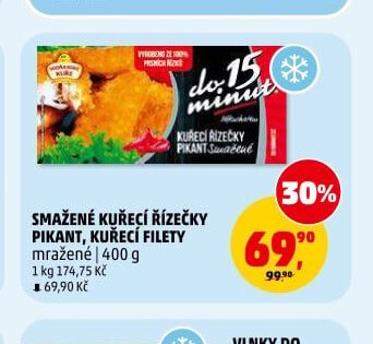 SMAŽENÉ KUŘECÍ ŘÍZEČKY PIKANT