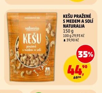 KEŠU PRAŽENÉ S MEDEM A SOLÍ NATURALIA