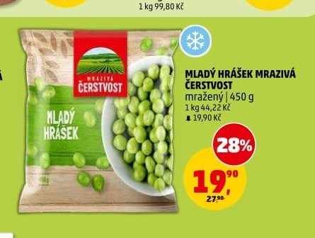 Mladý hrášek mražený Čerstvost