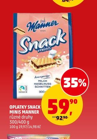 OPLATKY SNACK MINIS MANNER