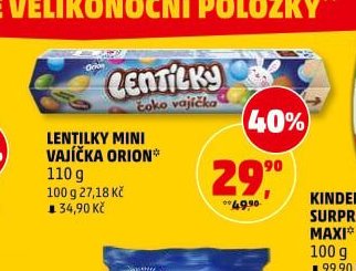 Lentilky mini vajíčka Orion
