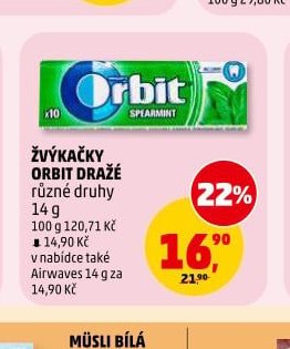 Žvýkačky Orbit dražé
