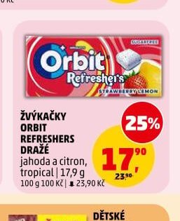 Žvýkačky Orbit Refreshers dražé