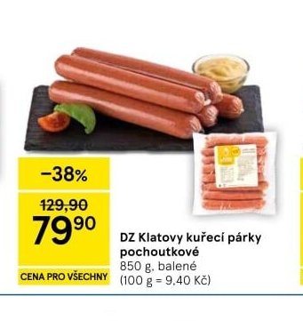 DZ Klatovy kuřecí párky pochoutkové