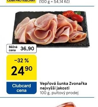Vepřová šunka Zvonařka nejvyšší jakosti