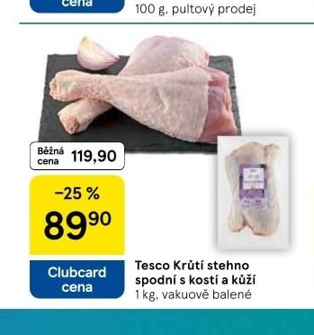 Tesco Krůtí stehno spodní s kostí a kůží