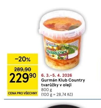 Gurmán Klub Country tvarůžky v oleji