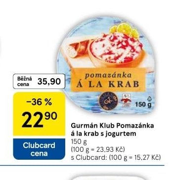 Gurmán Klub Pomazánka á la krab s jogurtem