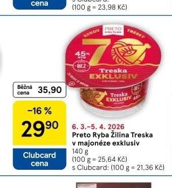 Preto Ryba Žilina Treska v majonéze exklusiv