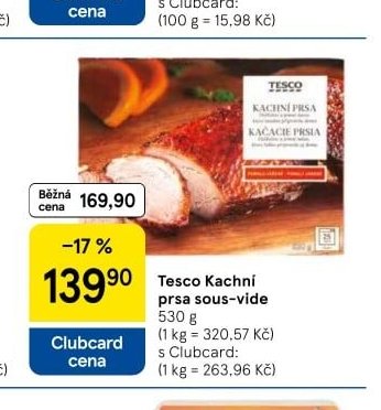 Tesco Kachní prsa sous-vide