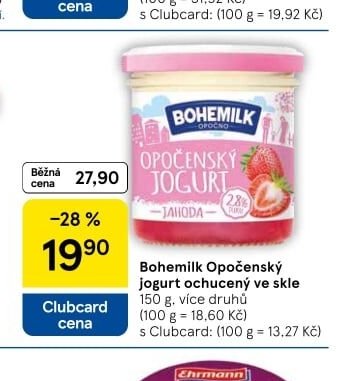 Bohemilk Opočenský jogurt ve skle