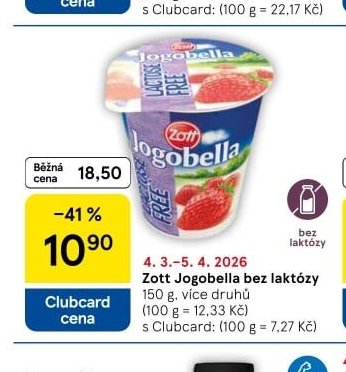 Zott Jogobella bez laktózy