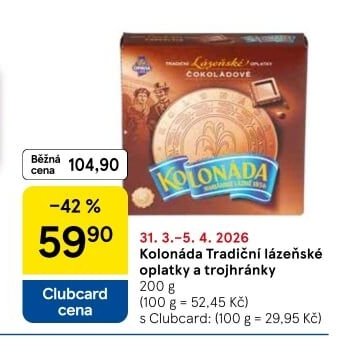Kolonáda Tradiční lázeňské oplatky a trojhránky