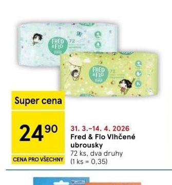 Fred & Flo Vlhčené ubrousky