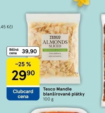 Tesco Mandle blanšírované plátky