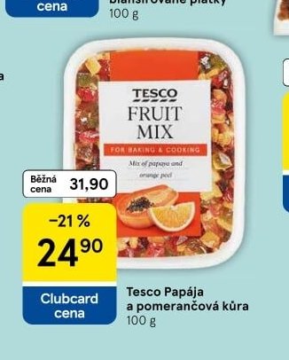 Tesco Papája a pomerančová kůra