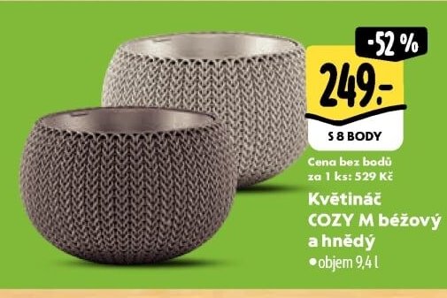 Květináč COZY M béžový a hnědý