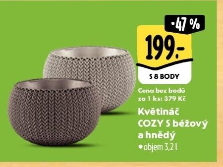 Květináč COZY S béžový a hnědý