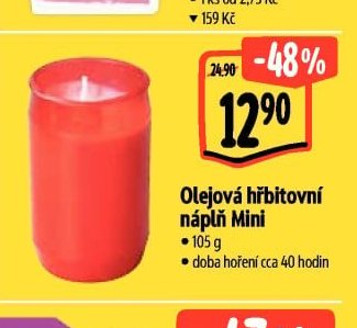 Olejová hřbitovní náplň Mini