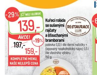 Kuřecí roláda se sušenými rajčaty a šťouchanými bramborami