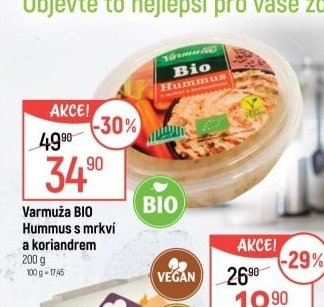 Varmuža BIO Hummus s mrkví a koriandrem