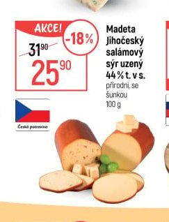 Madeta Jihočeský salámový sýr uzený