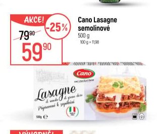 Cano Lasagne semolinové