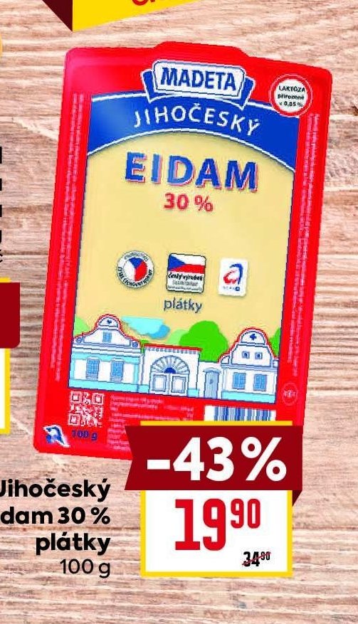 Jihočeský Eidam 30% plátky - BILLA akcniletaky.com