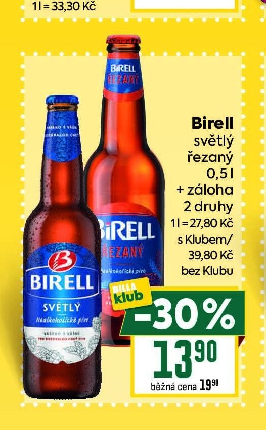 Birell světlý řezaný