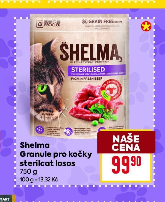 Shelma Granule pro kočky sterilcat losos