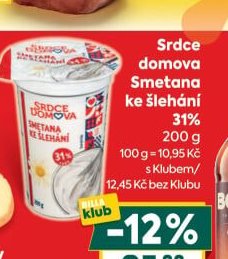 Srdce domova Smetana ke šlehání
